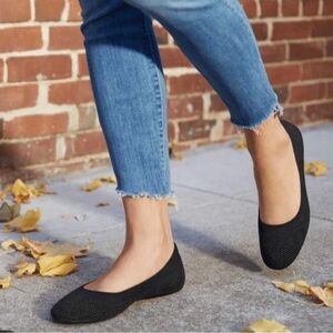 Allbirds New Black Knit Flats lightweight flexible stretchy shoes 10 NEW